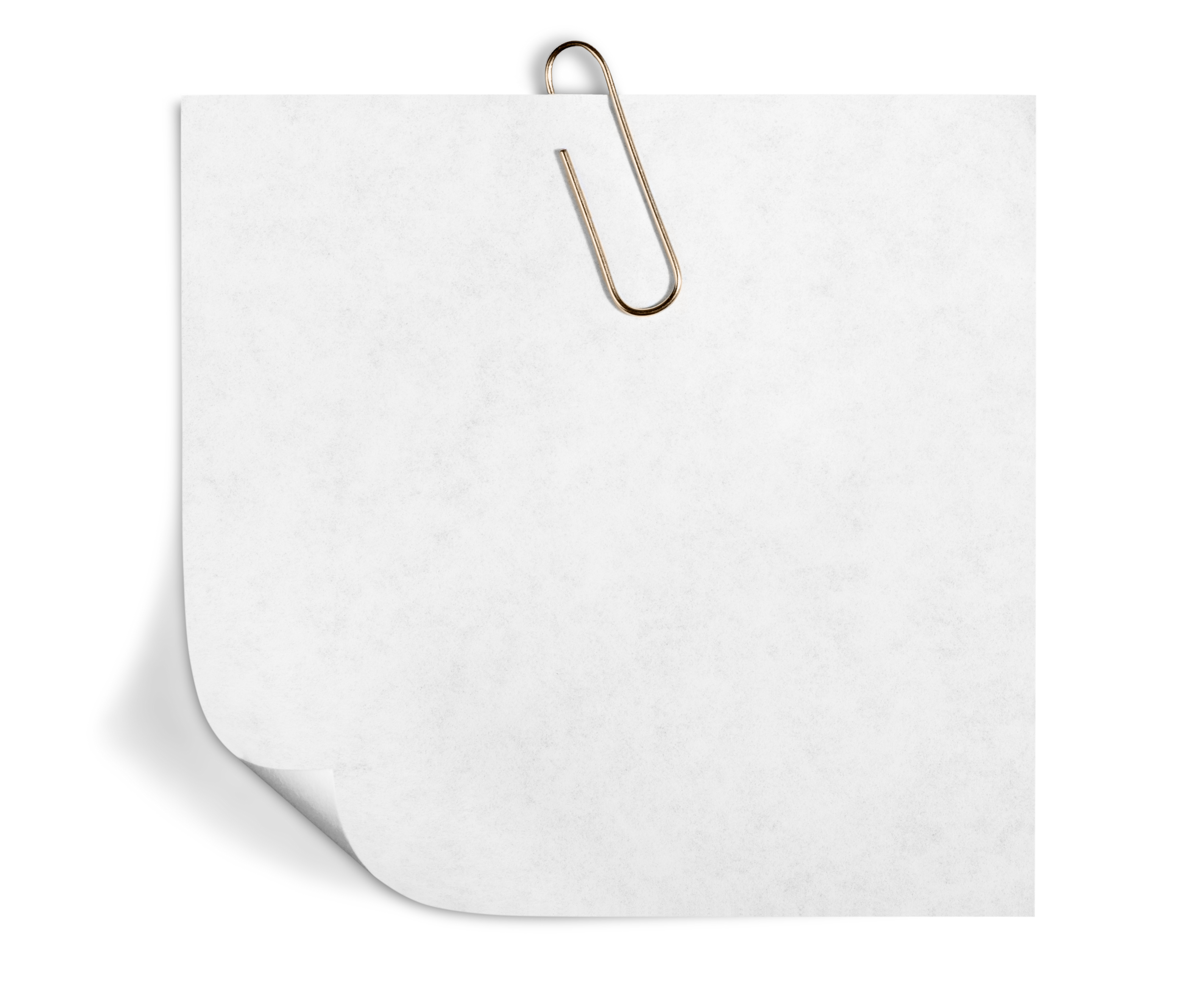 Blank Note Paper with Paper Clip